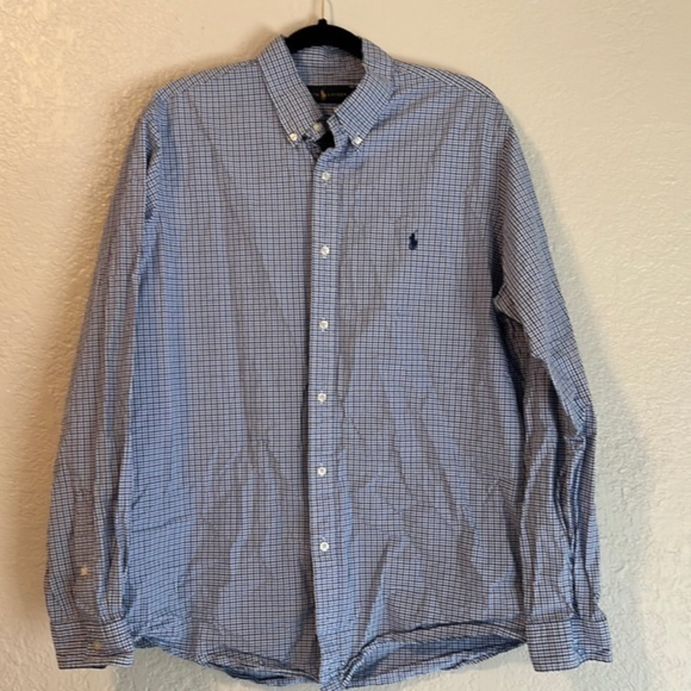 Ralph Lauren Long Sleeve‎ Button Down Dress Shirt Men's Size XL